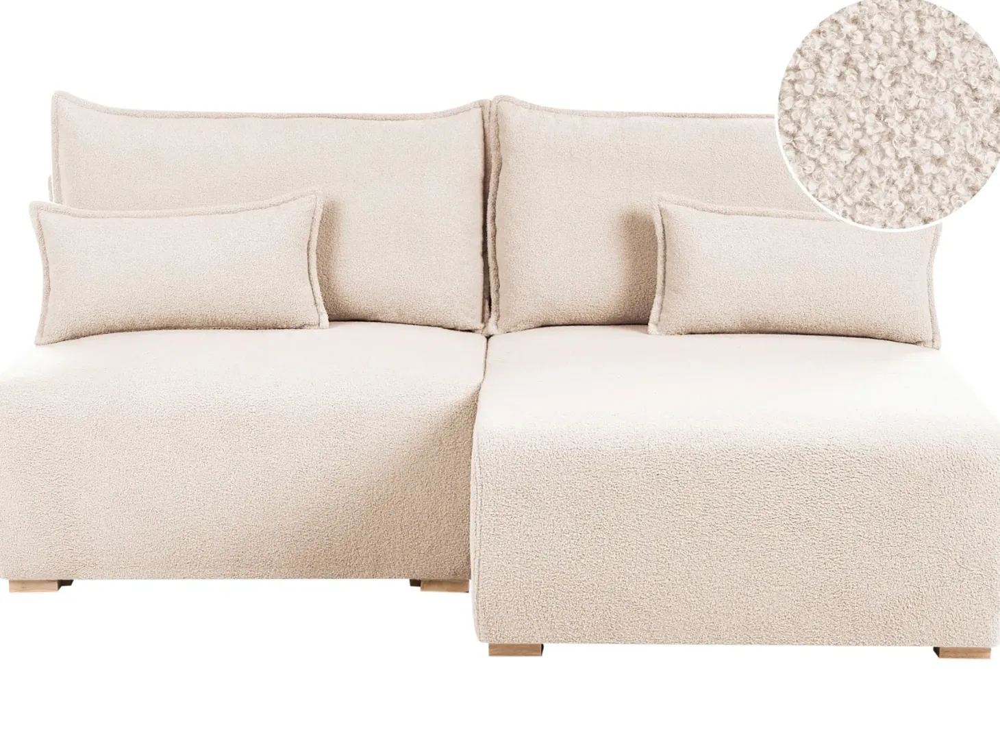Hjørnesofa modul NERBO Boucle Beige Venstrevendt