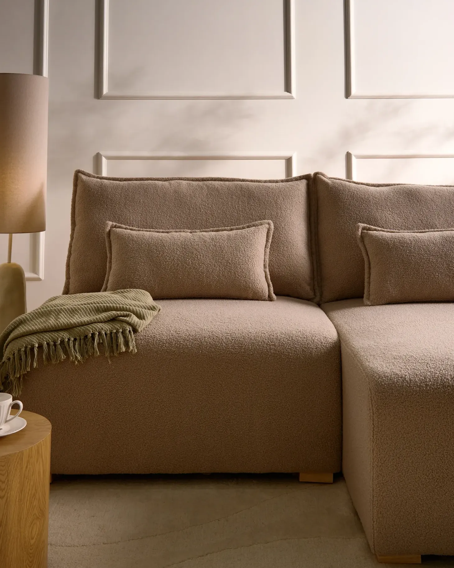 Hjørnesofa modul NERBO Boucle Beige Venstrevendt