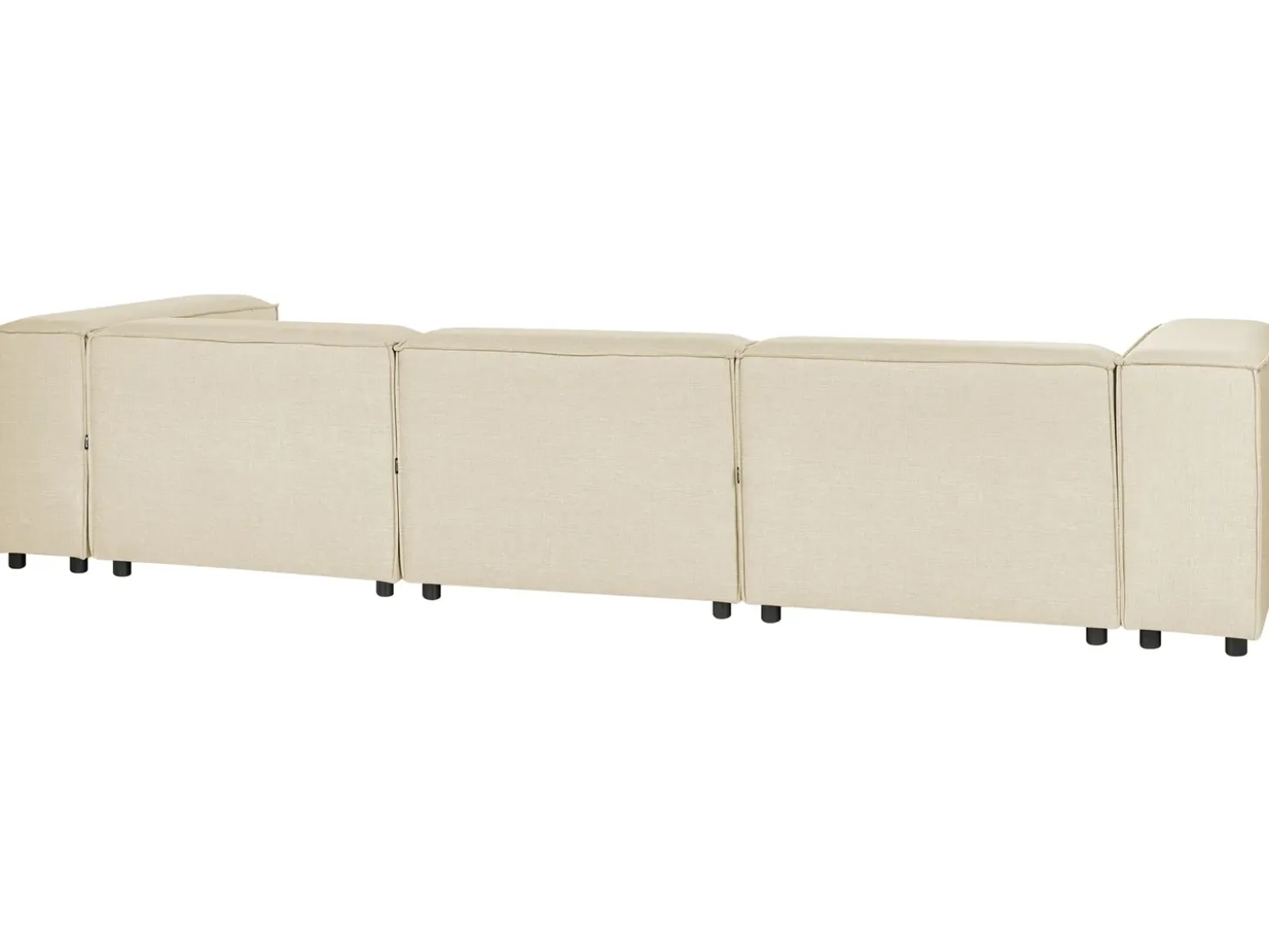 Hjørnesofa modul 3 personers APRICA Kunstlinned Beige Højrevendt