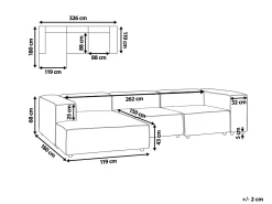 Hjørnesofa modul 3 personers APRICA Kunstlinned Beige Højrevendt