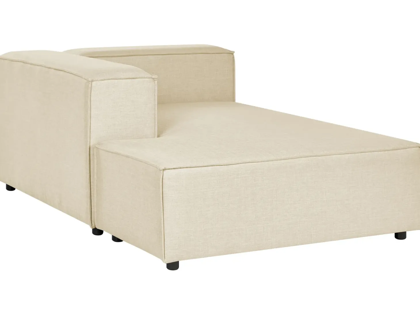 Hjørnesofa modul 3 personers APRICA Kunstlinned Beige Højrevendt