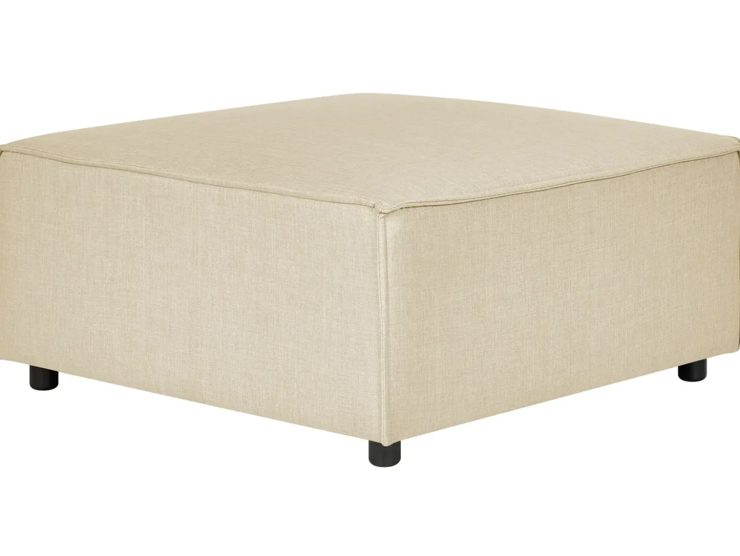 Hjørnesofa modul 3 personers APRICA Kunstlinned Beige med fodskammel Højrevendt