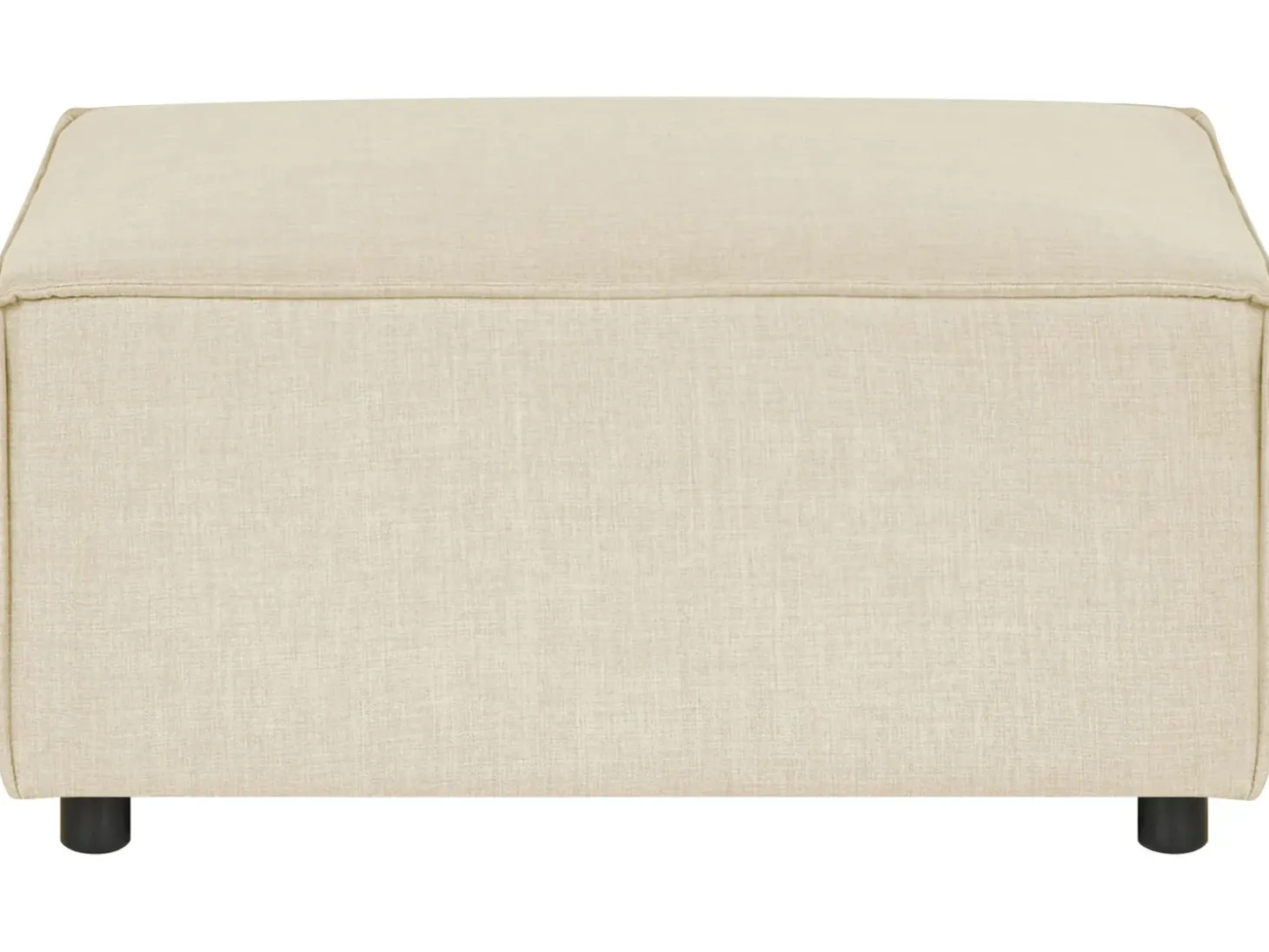 Hjørnesofa modul 3 personers APRICA Kunstlinned Beige med fodskammel Højrevendt
