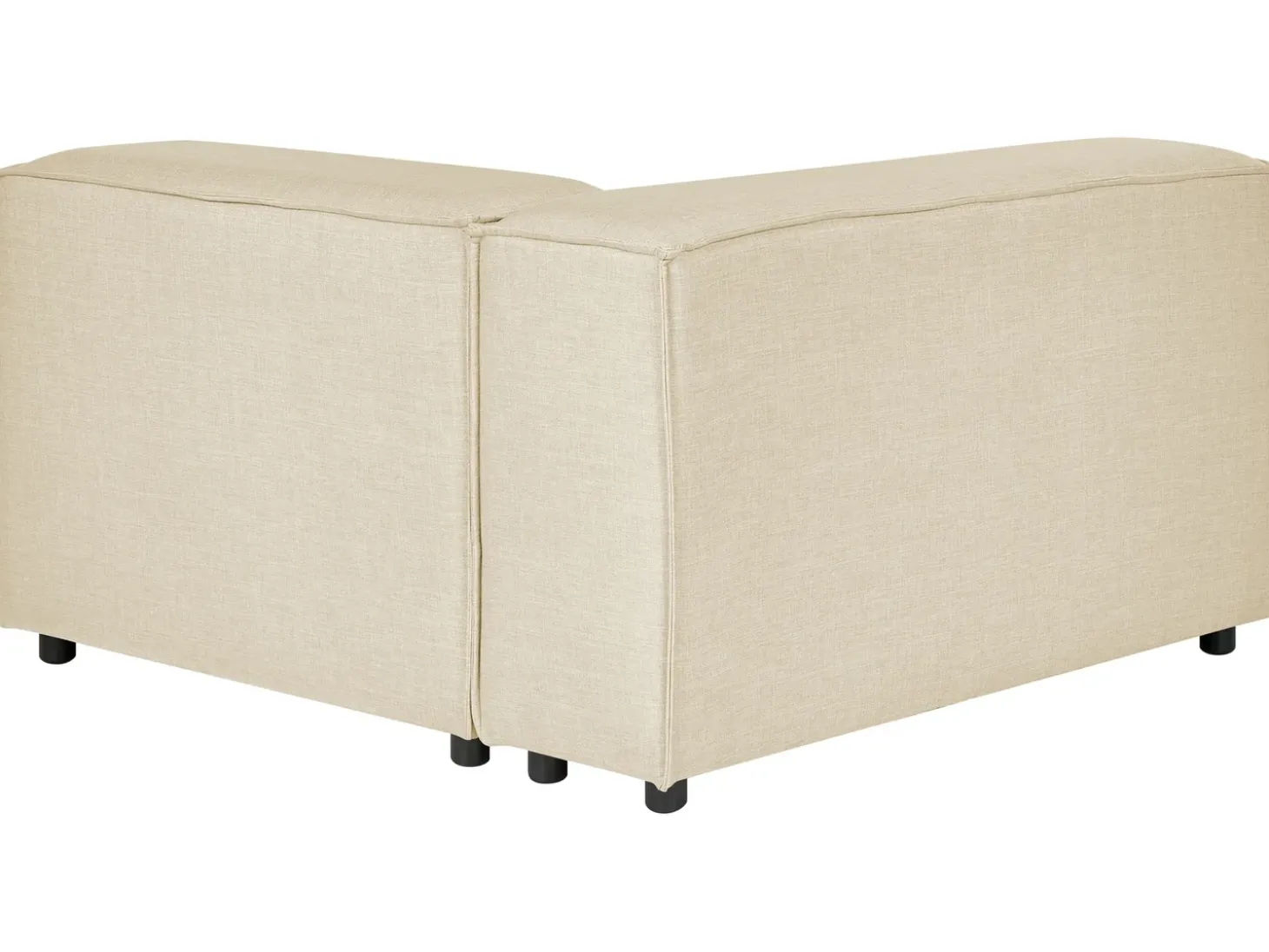 Hjørnesofa modul 3 personers APRICA Kunstlinned Beige med fodskammel Højrevendt