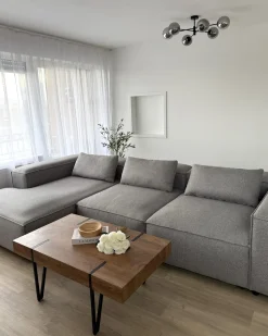 Hjørnesofa modul 4 personers BRANDE Grå Højrevendt