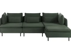 Hjørnesofa modul 3 personers EGERIS Fløjl Mørkegrøn Venstrevendt