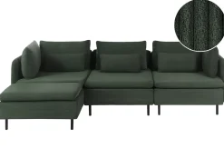 Hjørnesofa modul 3 personers EGERIS Fløjl Mørkegrøn Højrevendt