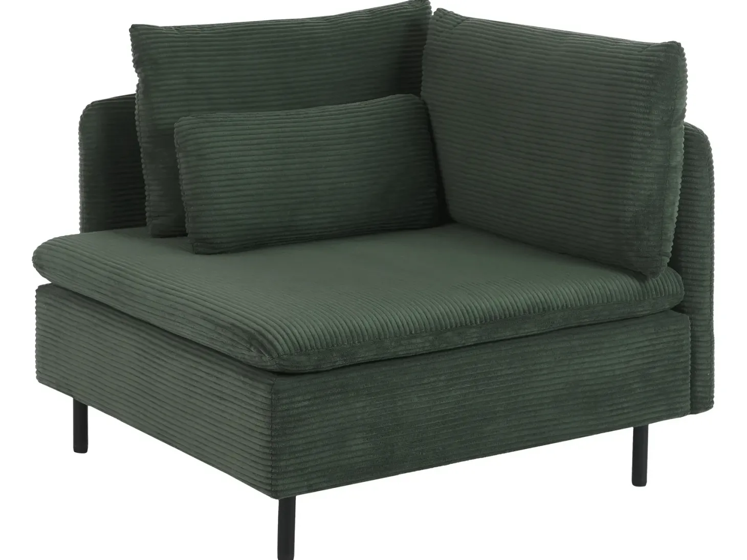 Hjørnesofa modul 3 personers EGERIS Fløjl Mørkegrøn Højrevendt