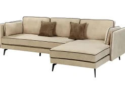 Hjørnesofa 3 personers ALTAN Velour Beige Venstrevendt