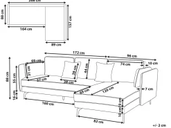 Hjørnesofa 3 personers ALTAN Velour Beige Venstrevendt