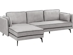 Hjørnesofa 3 personers ALTAN Velour Lysegrå Højrevendt