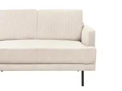 Hjørnesofa 4 personers BREDA Fløjl Beige Højrevendt