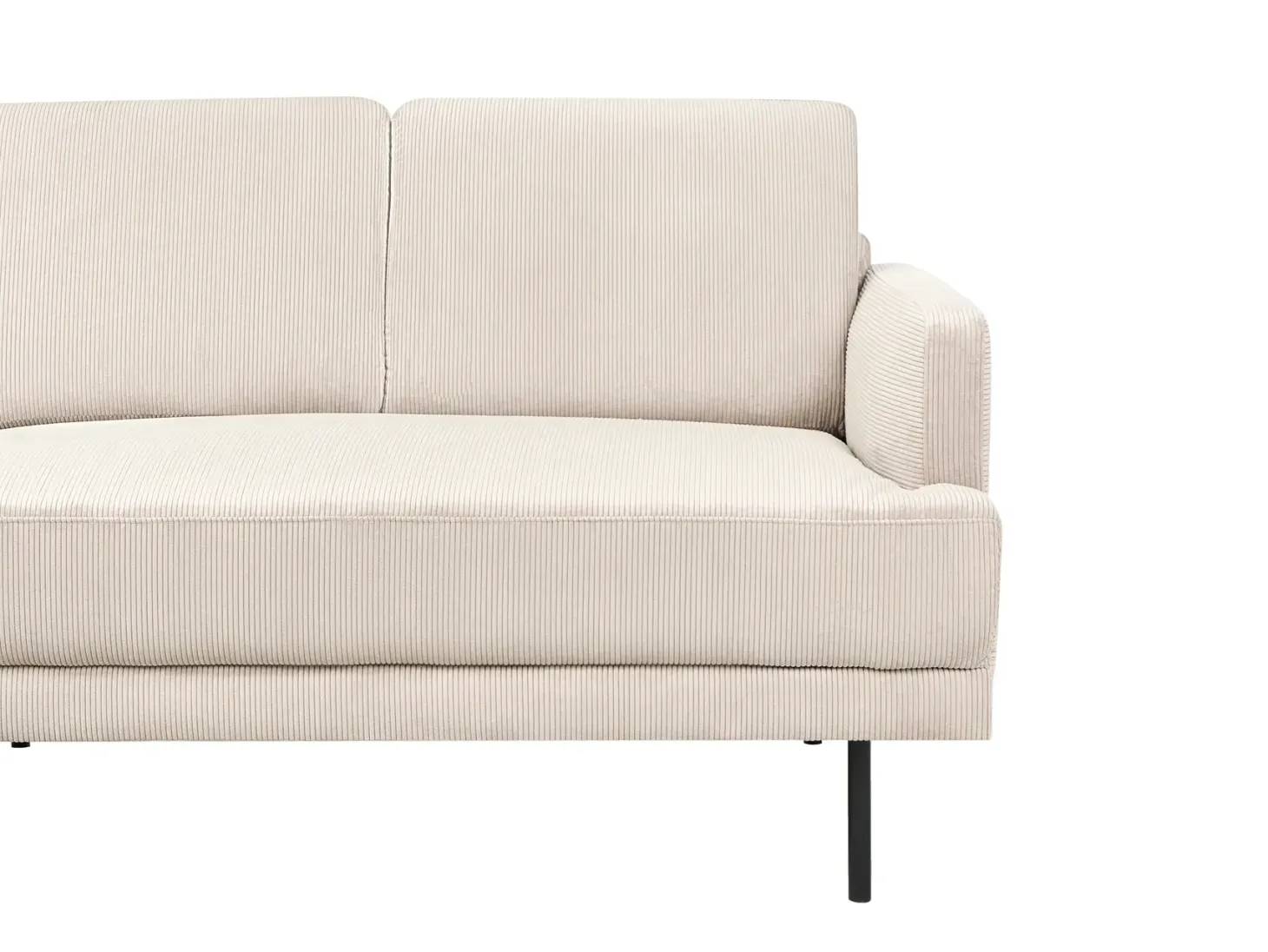Hjørnesofa 4 personers BREDA Fløjl Beige Højrevendt