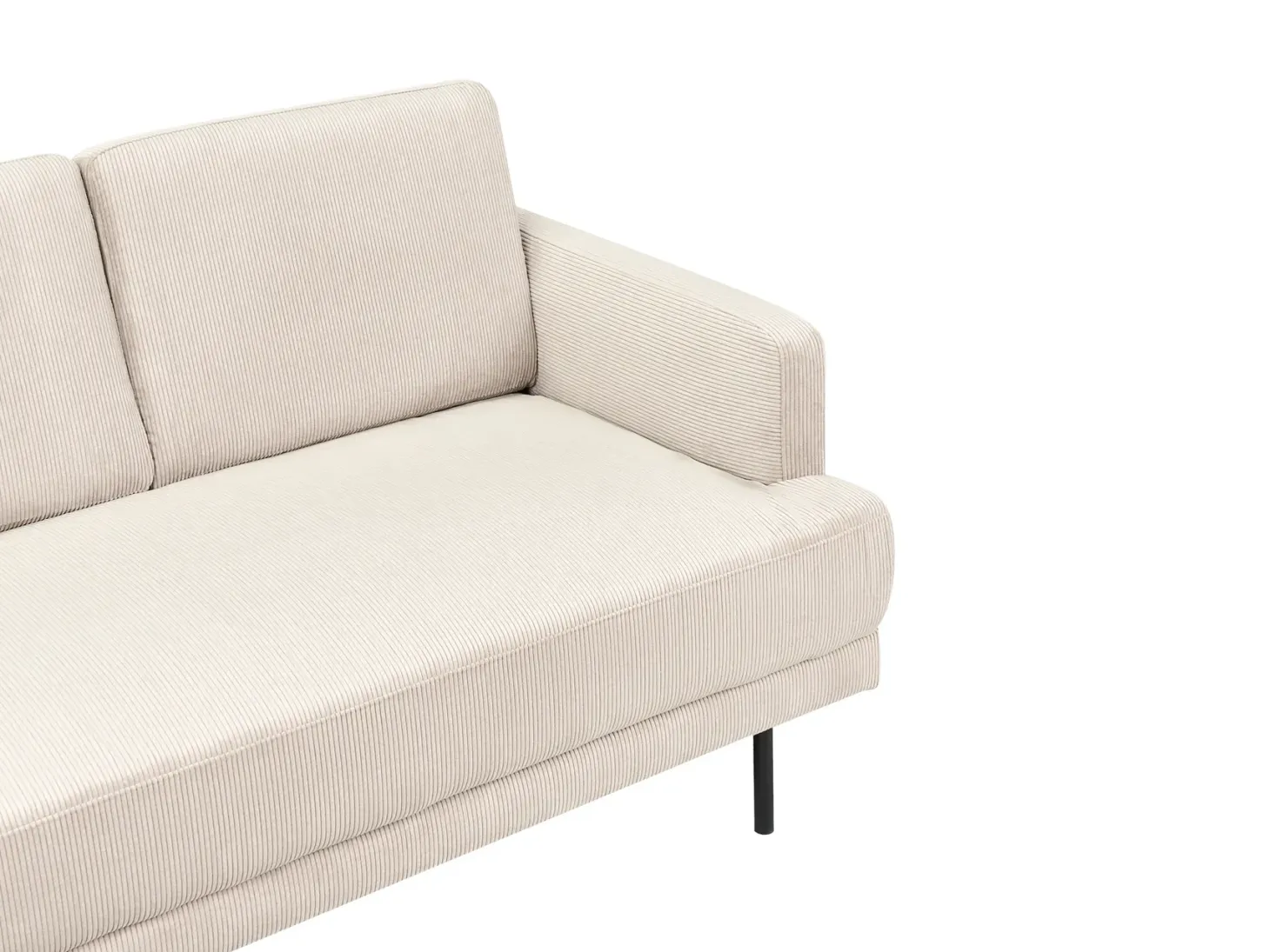 Hjørnesofa 4 personers BREDA Fløjl Beige Højrevendt