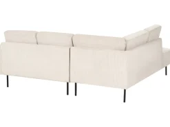 Hjørnesofa 4 personers BREDA Fløjl Beige Højrevendt