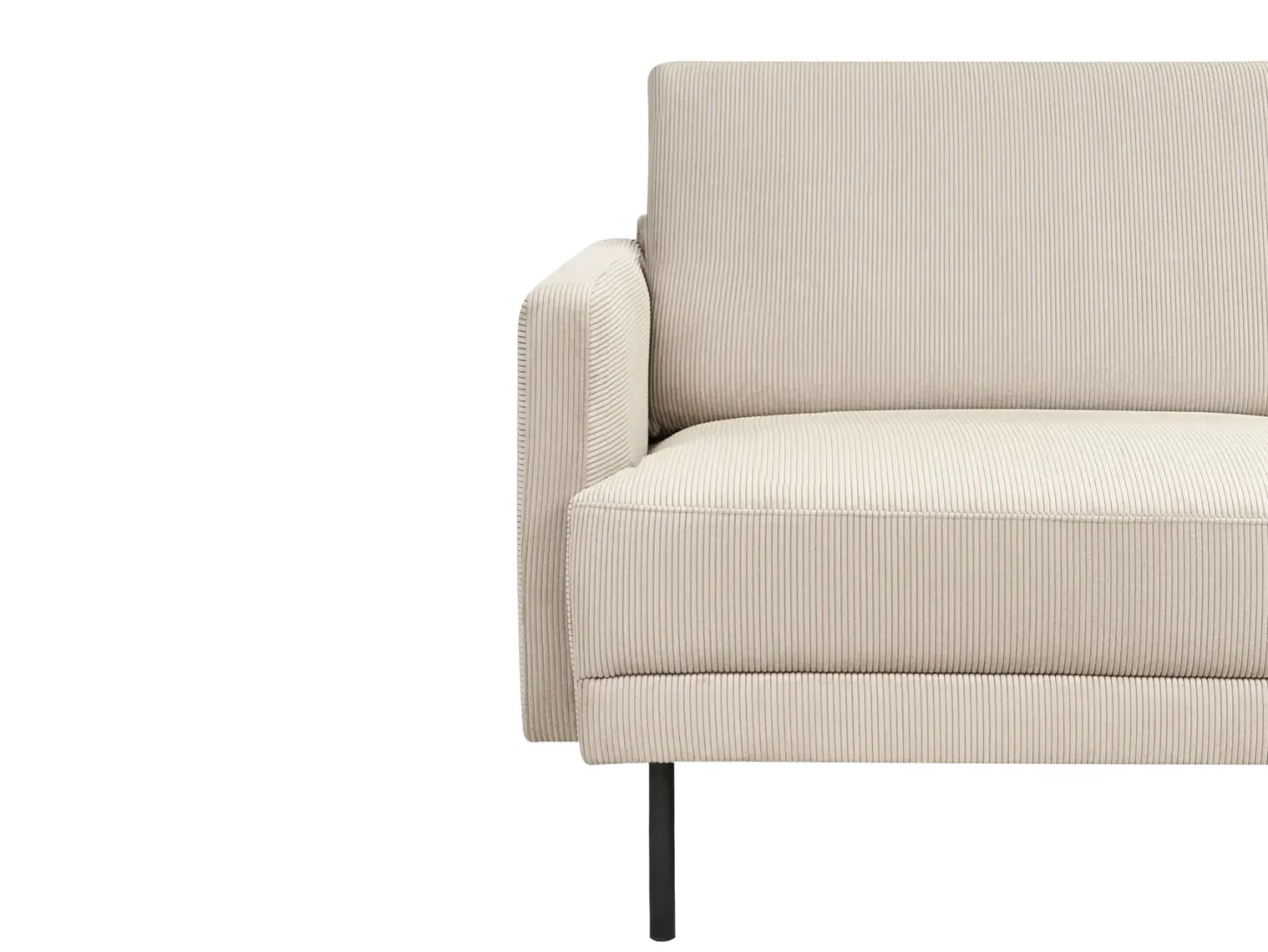 Hjørnesofa 2 personers BREDA Fløjl Beige Venstrevendt