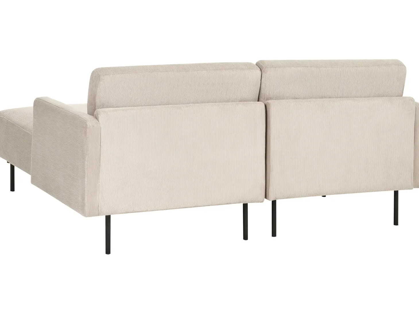 Hjørnesofa 2 personers BREDA Fløjl Beige Venstrevendt