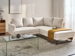 Hjørnesofa 4 personers BREDA Lys Beige Venstrevendt