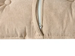 Hjørnesofa 3 personers DOLVA Fløjl Beige Venstrevendt
