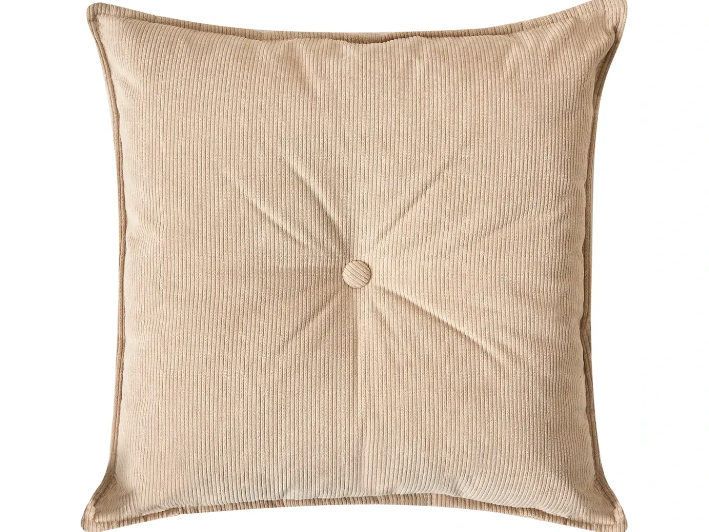 Hjørnesofa 3 personers DOLVA Fløjl Beige Venstrevendt