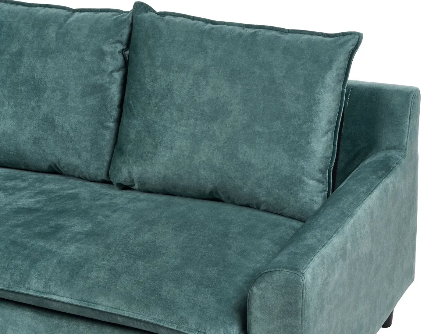 Hjørnesofa 3 personers ELVENES Velour Blågrøn Højrevendt