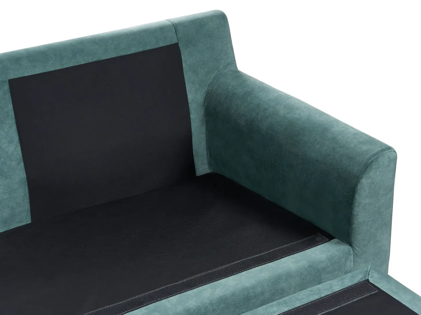 Hjørnesofa 3 personers ELVENES Velour Blågrøn Venstrevendt