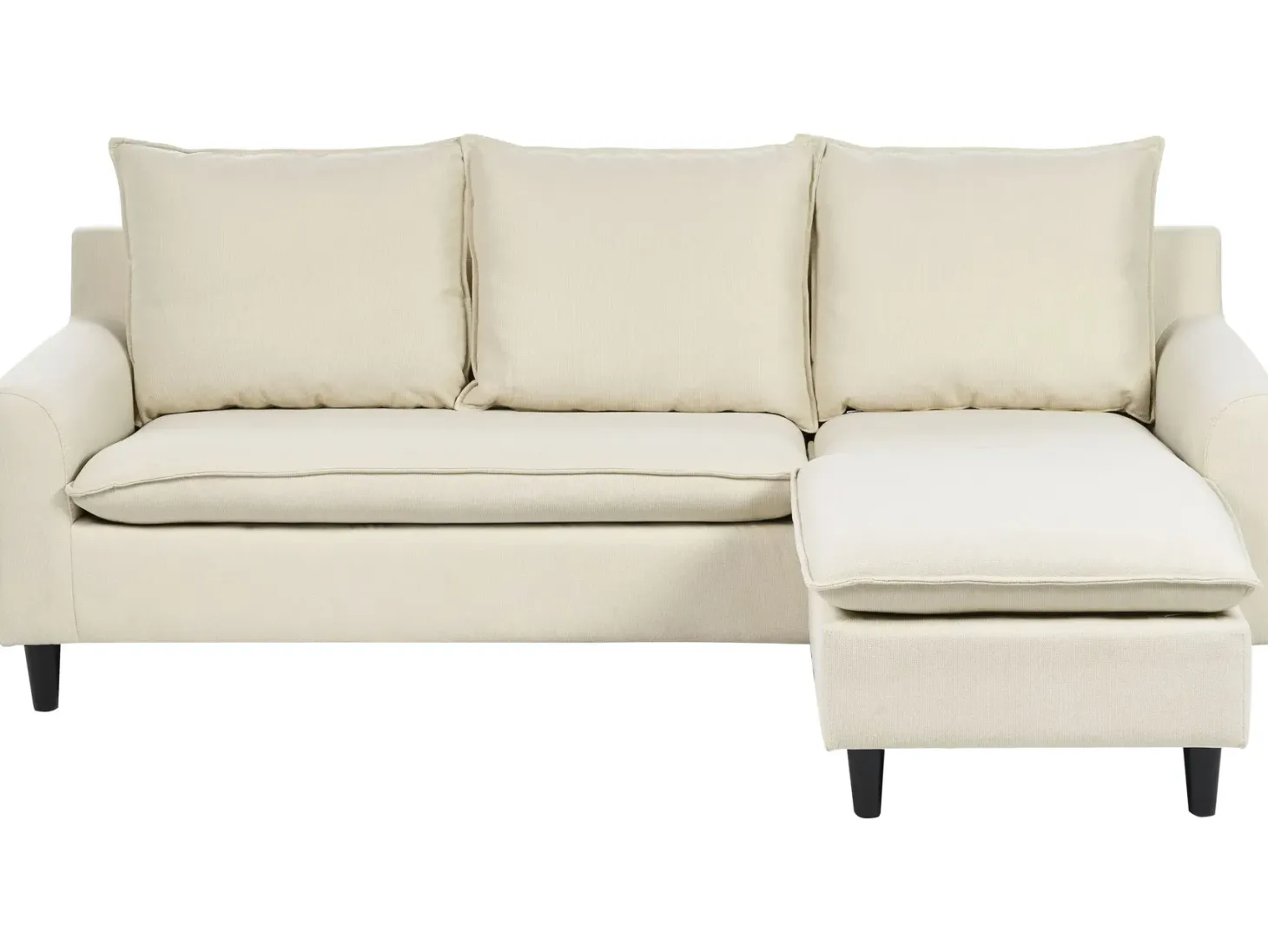 Hjørnesofa 3 personers ELVENES Lys Beige Venstrevendt