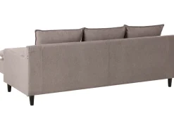 Hjørnesofa 3 personers ELVENES Velour Brungrå Venstrevendt