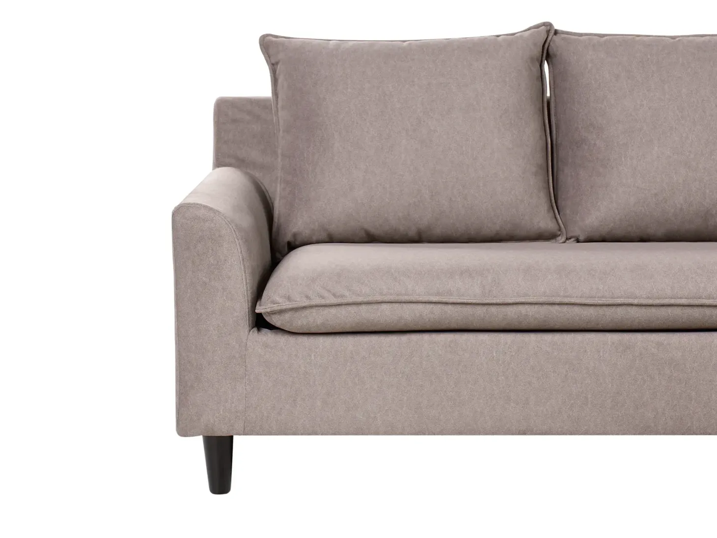 Hjørnesofa 3 personers ELVENES Velour Brungrå Venstrevendt