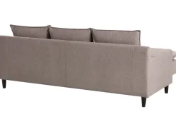 Hjørnesofa 3 personers ELVENES Velour Brungrå Højrevendt