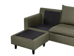 Hjørnesofa 3 personers ELVENES Velour Mørkegrøn Højrevendt