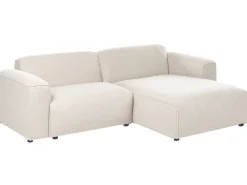 Hjørnesofa 3 personers FAABORG Boucle Beige Venstrevendt