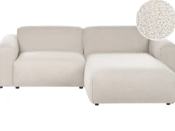 Hjørnesofa 3 personers FAABORG Boucle Beige Venstrevendt