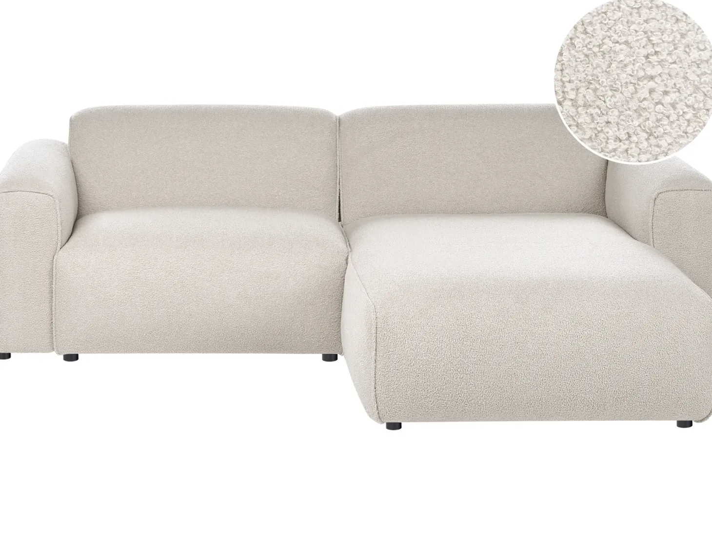 Hjørnesofa 3 personers FAABORG Boucle Beige Venstrevendt