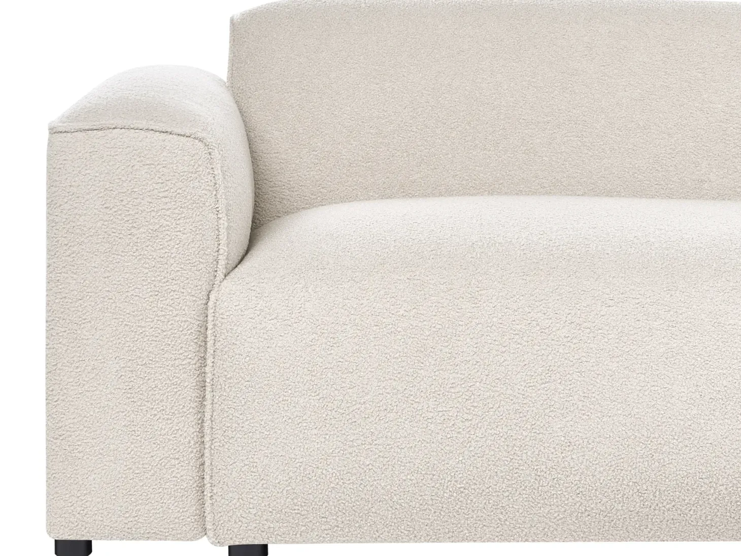 Hjørnesofa 3 personers FAABORG Boucle Beige Venstrevendt