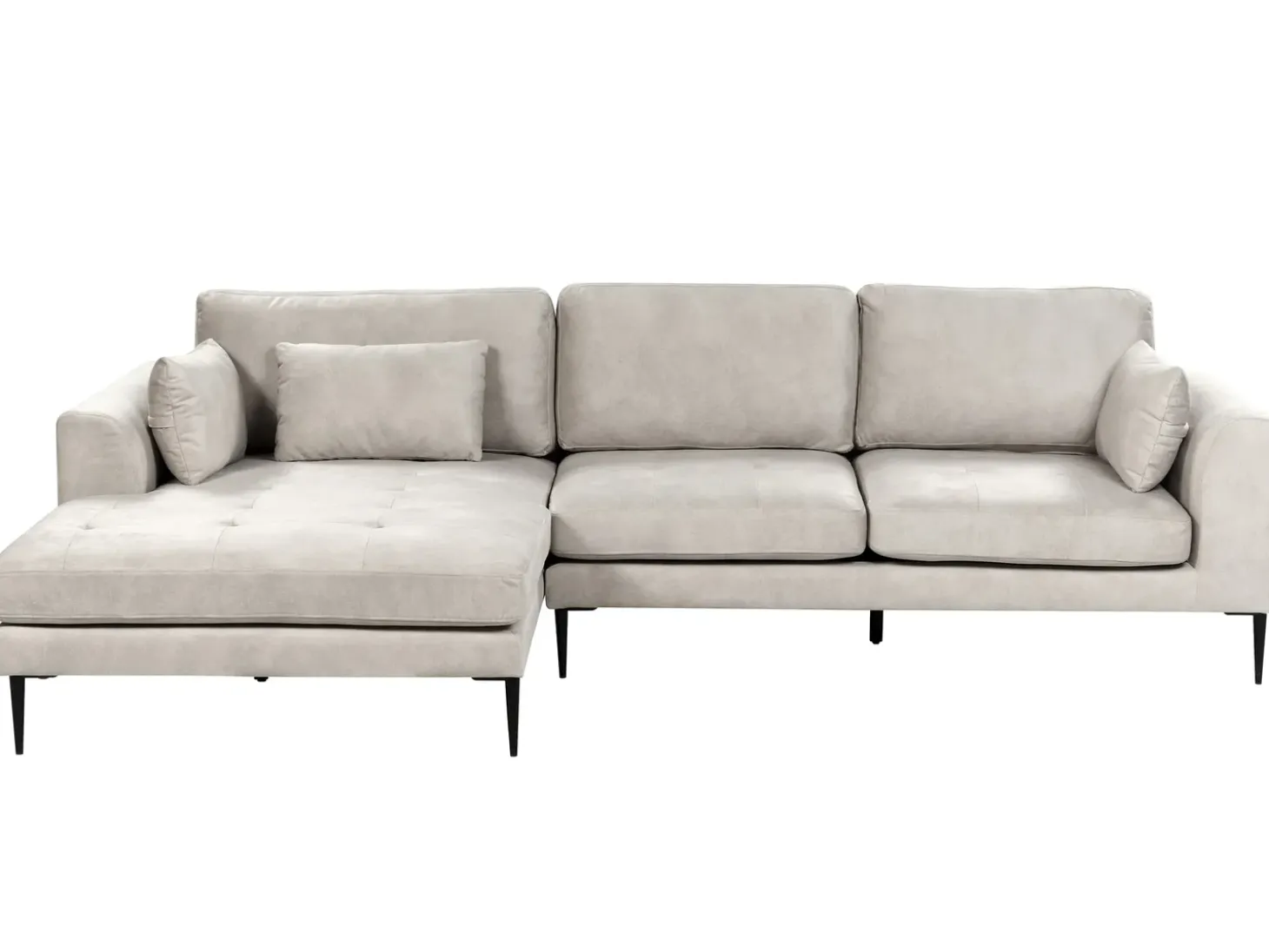 Hjørnesofa 3 personers FLAM Velour Grå Højrevendt