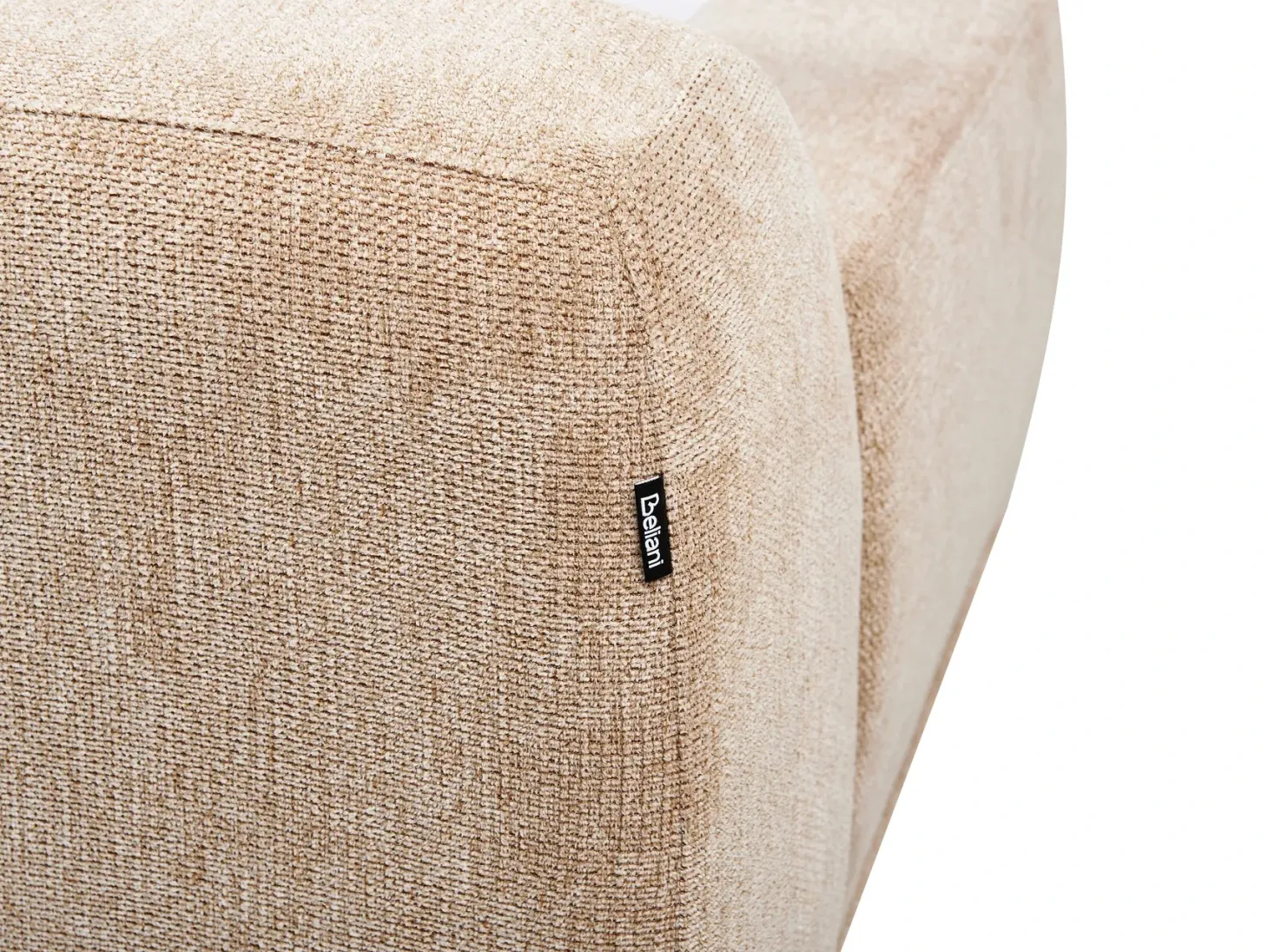 Hjørnesofa 3 personers HOLT Beige med fodskammel Venstrevendt