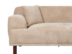 Hjørnesofa 3 personers HOLT Beige med fodskammel Venstrevendt