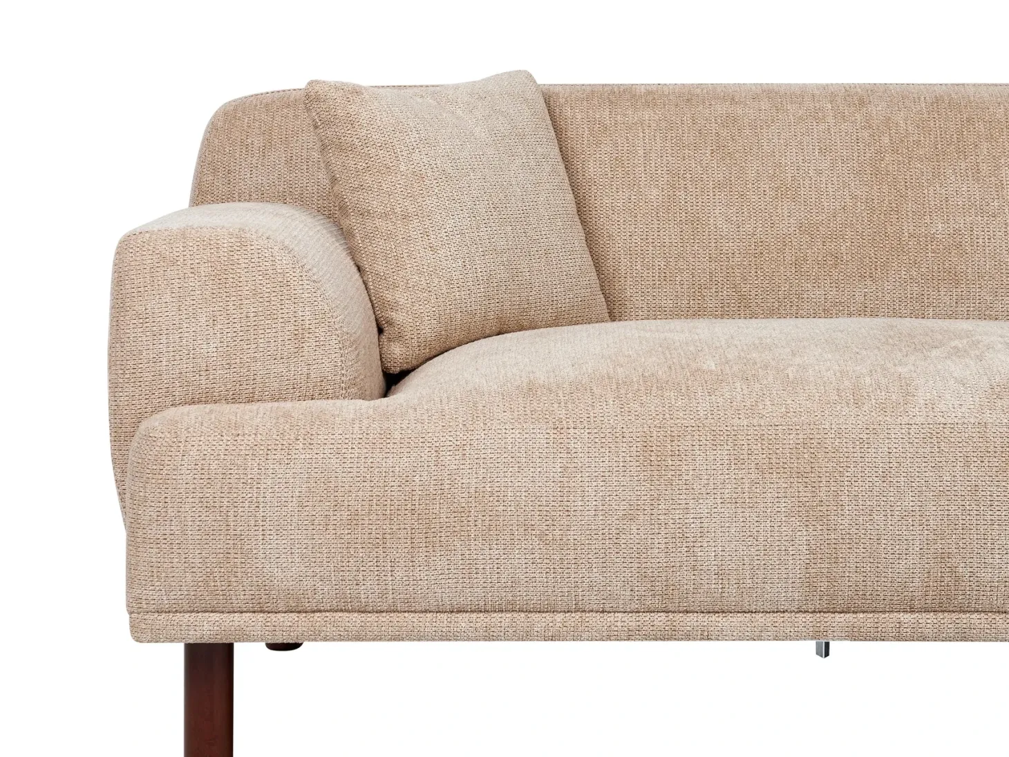 Hjørnesofa 3 personers HOLT Beige med fodskammel Venstrevendt