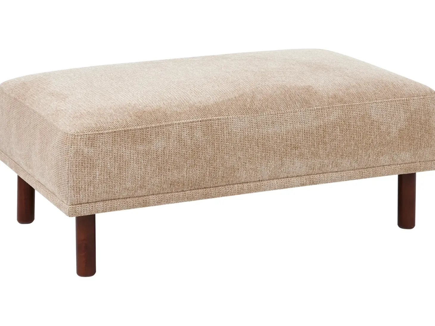 Hjørnesofa 3 personers HOLT Beige med fodskammel Venstrevendt
