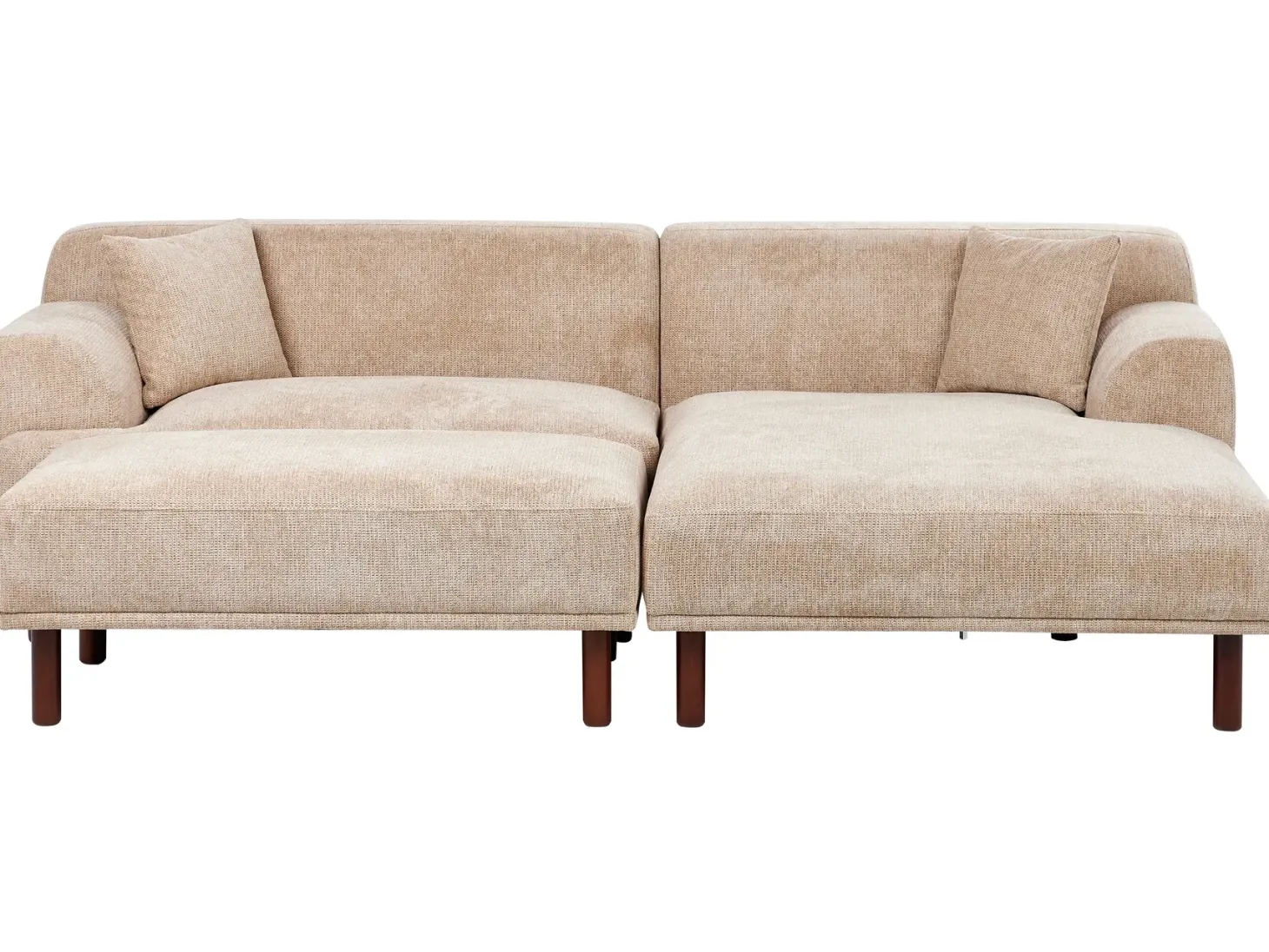 Hjørnesofa 3 personers HOLT Beige med fodskammel Venstrevendt