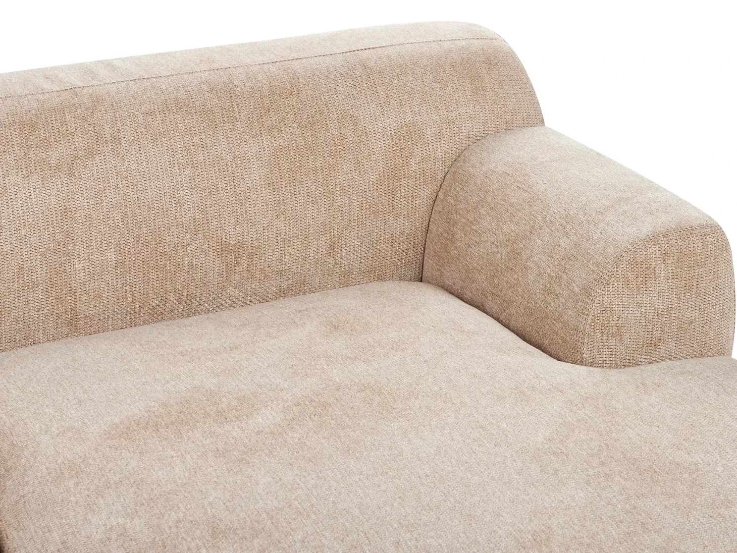 Hjørnesofa 3 personers HOLT Beige med fodskammel Venstrevendt
