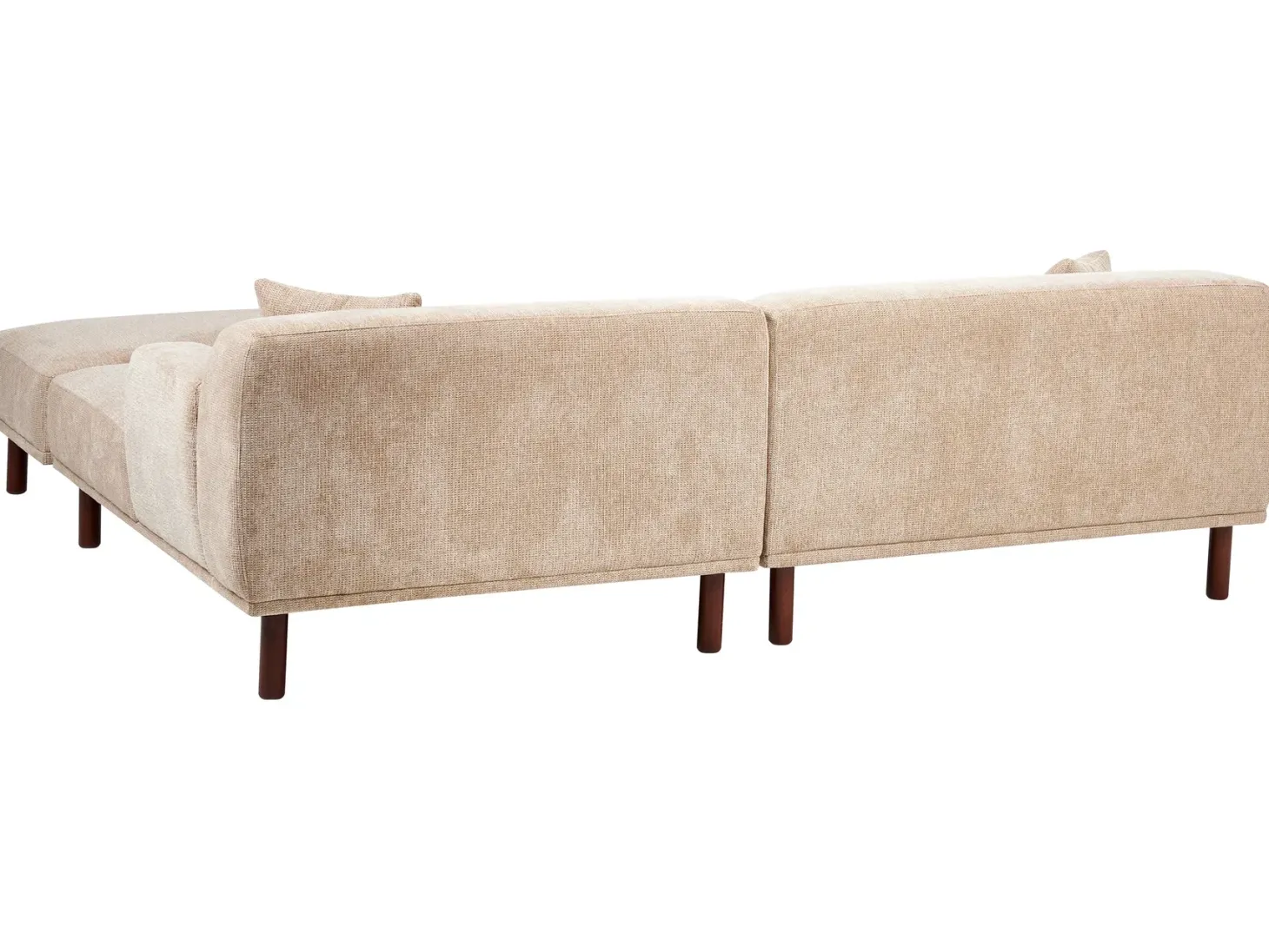 Hjørnesofa 3 personers HOLT Beige med fodskammel Venstrevendt