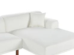 Hjørnesofa 3 personers HOLT Boucle Hvid Venstrevendt