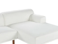 Hjørnesofa 3 personers HOLT Boucle Hvid Venstrevendt