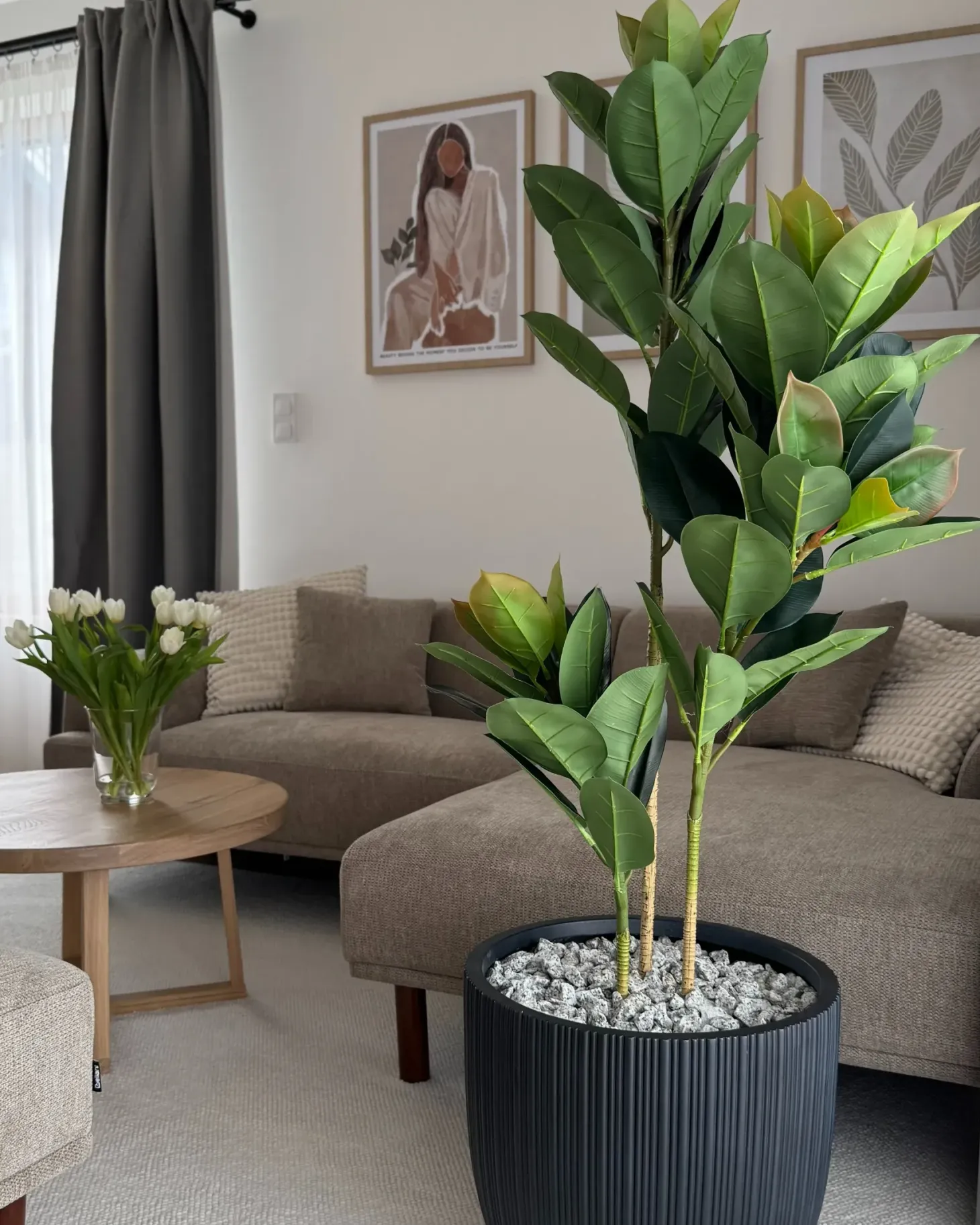 Hjørnesofa 3 personers HOLT Brungrå Venstrevendt