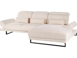 Hjørnesofa 4 personers IKAST Fløjl Beige Venstrevendt