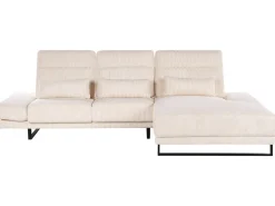 Hjørnesofa 4 personers IKAST Fløjl Beige Venstrevendt
