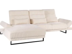 Hjørnesofa 4 personers IKAST Fløjl Beige Højrevendt