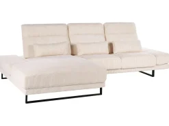Hjørnesofa 4 personers IKAST Fløjl Beige Højrevendt
